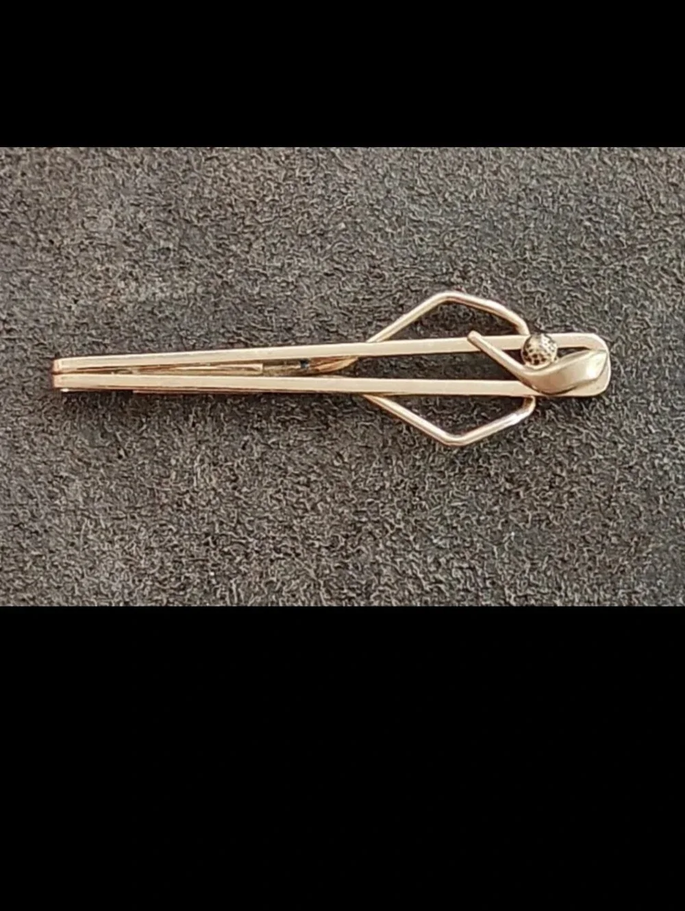 1950s Swank Golf Ball & Club Gold Tone Tie Clip.
